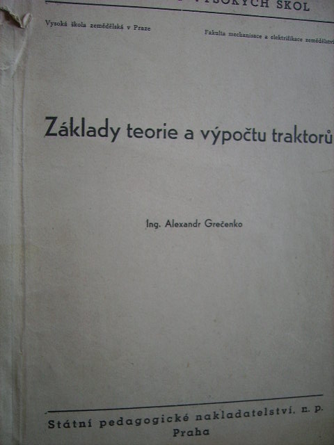 zobrazit detail knihy Grečenko:  Traktory Základy  teorie a výpočtu trak
