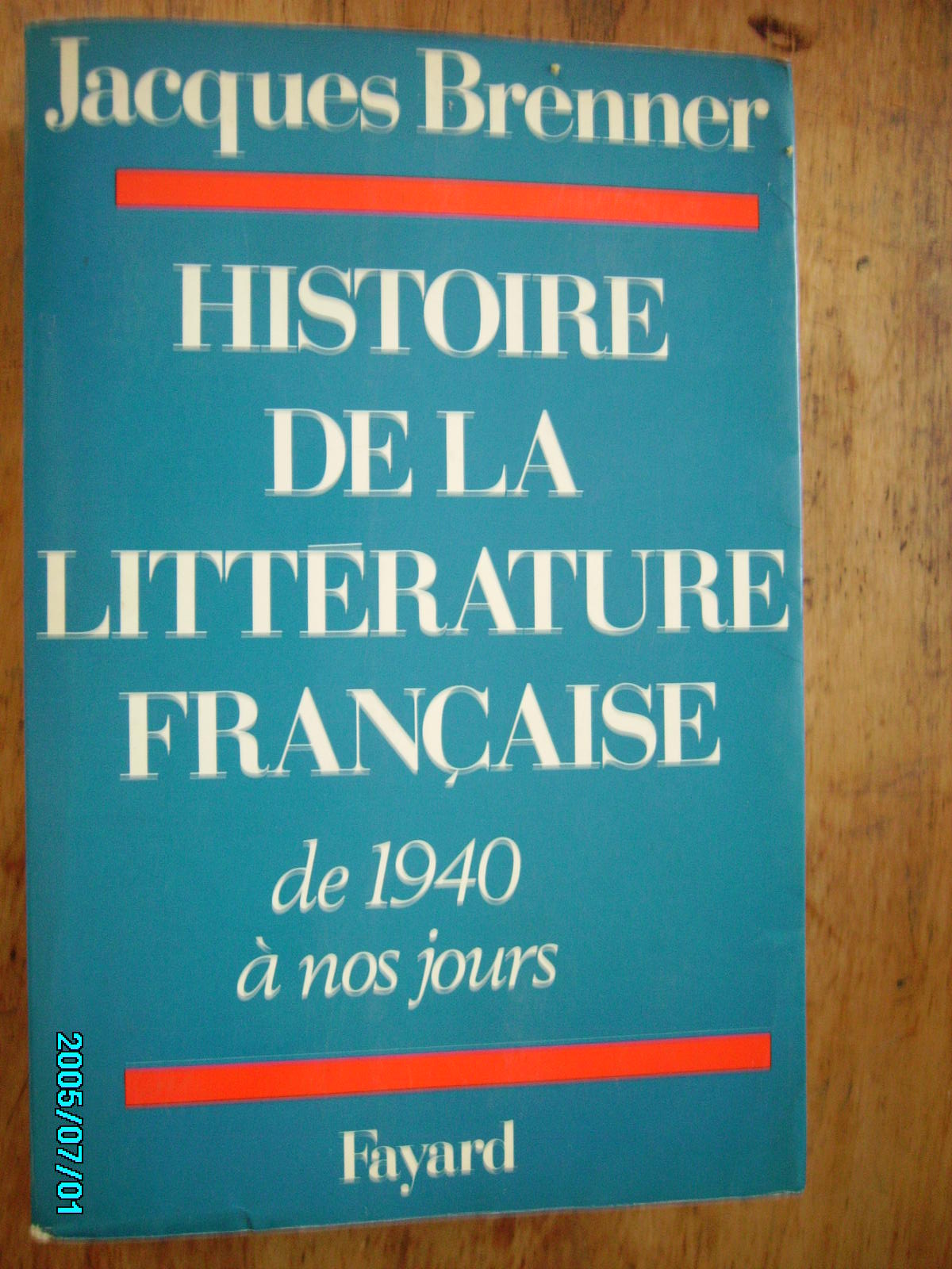 zobrazit detail knihy Brenner, J: Histoire de la littrature francaise d