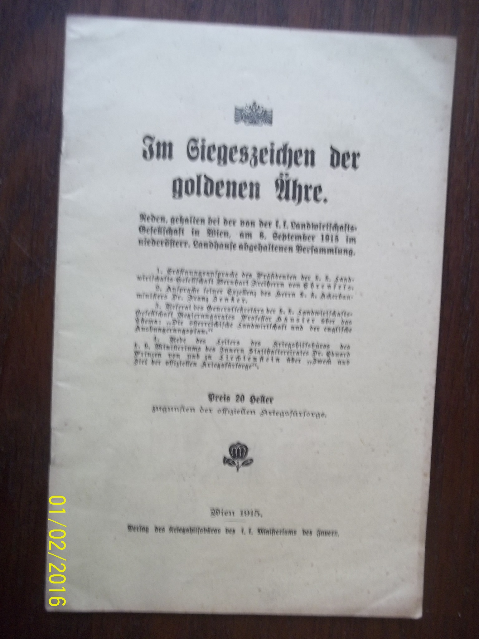 zobrazit detail knihy Im Siegeszeichen der goldenen Ahre 1915 