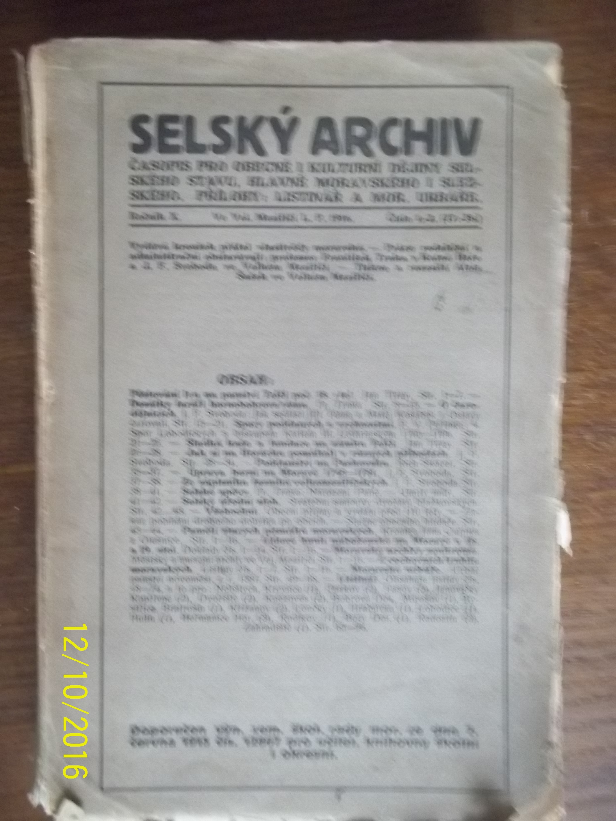 zobrazit detail knihy Selsk archiv 1916 dvojslo 1-2