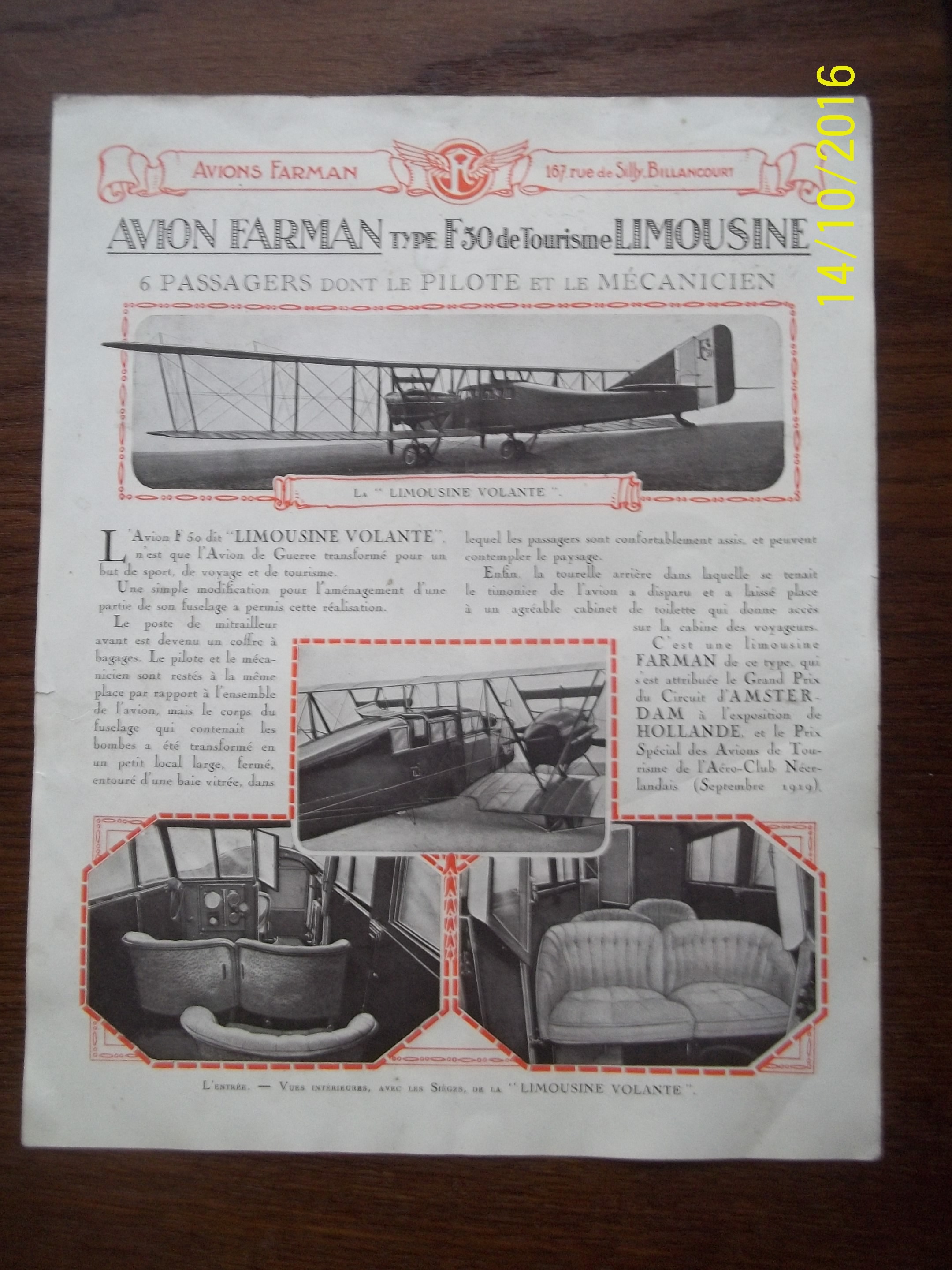 zobrazit detail knihy Avion Farman F 50 Limousine 1919