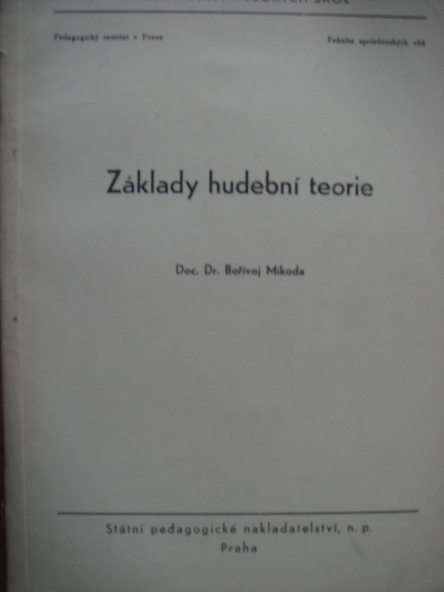 zobrazit detail knihy Mikoda, Boivoj: Zklady hudebn teorie 